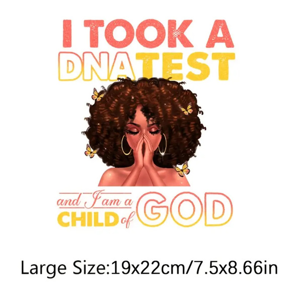 Fashion Graphic Print DNA test I'm a Child of God Design Trendy Canvas Tote Bag - Picture 2 of 4